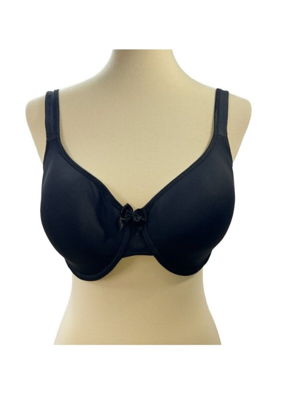 Breezies Womens Padded Bra Size 36D Solid Black Adjustable Strap Wired